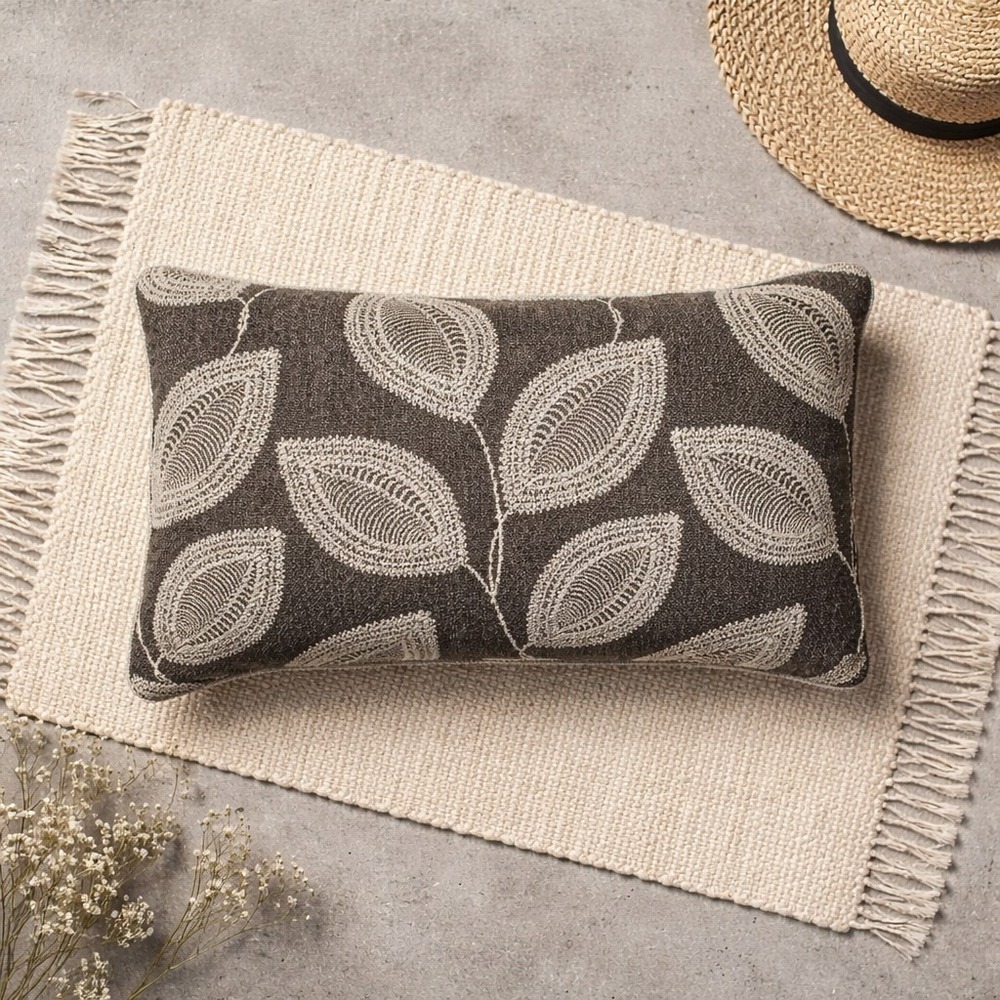 D.V. KAP Home Adril Throw Pillow 14X24 Inch Special Sizing (when flat) Brown Hue